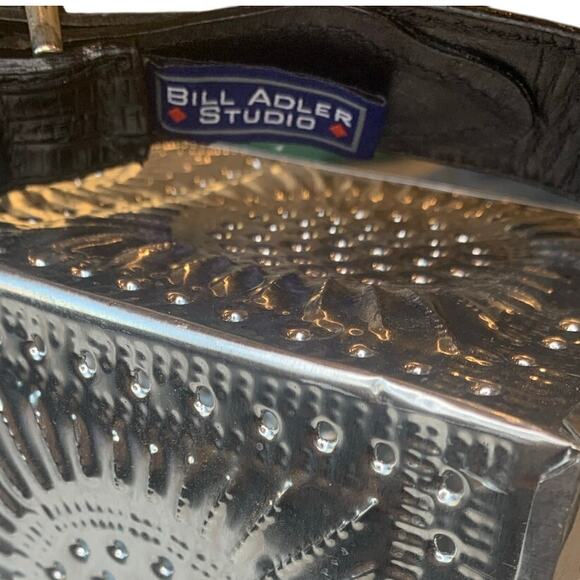 Bill Adler Genuine Leather Belt Woven Italian Calf Skin Brown Black Aztec 36 in - Picture 5 of 5